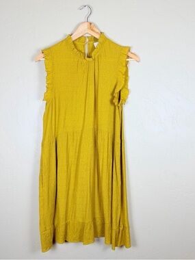 PINCH Women’s Ruffle Textured Sleeveless
Yellow Dress Size Medium